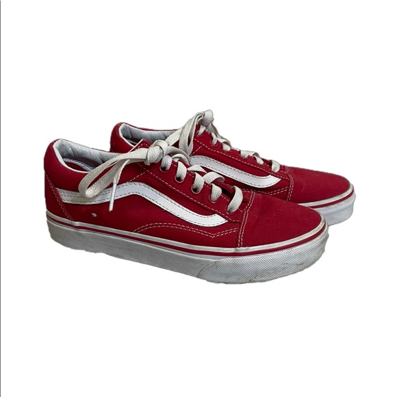 Vans Shoes | Vans Old Skool Core Classics Lace Up Sneakers Red White Womens - Size 6.5 | Color: Red/White | Size: 6.5 | Glory_Clothing's Closet